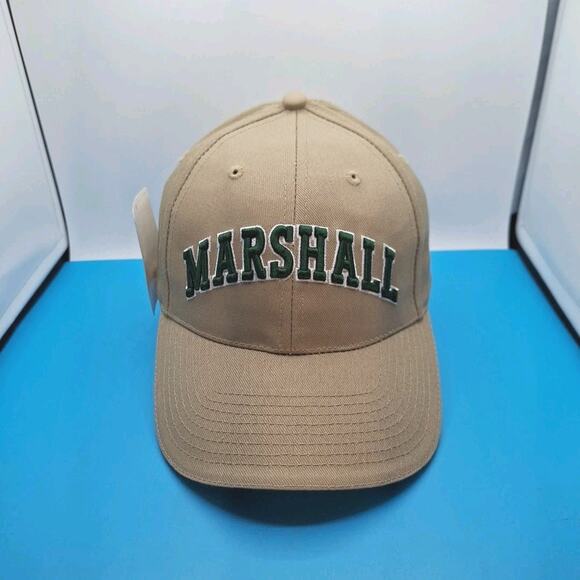 NCAA Other - Marshall Thundering Herd NCAA Vintage Adjustable Strapback Cap Hat Tan